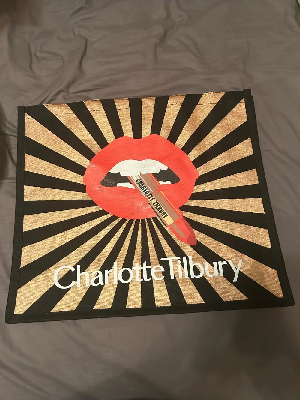Charlotte Tilbury Black Gold Cosmetic Tote